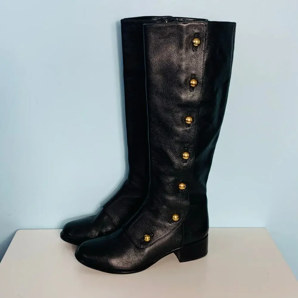 Michael Kors Black Leather Maisie Boots Size 8 - Picture 3 of 10